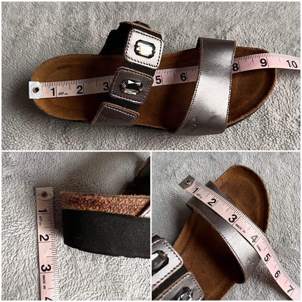 Naot  Michele Rhinestone Jewel Bejeweled Strappy Cork Comfort Sandal Silver Gray - Picture 15 of 15